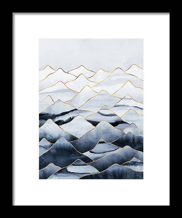 #faatoppicks Framed Print featuring the mixed media Mountains by Elisabeth Fredriksson
