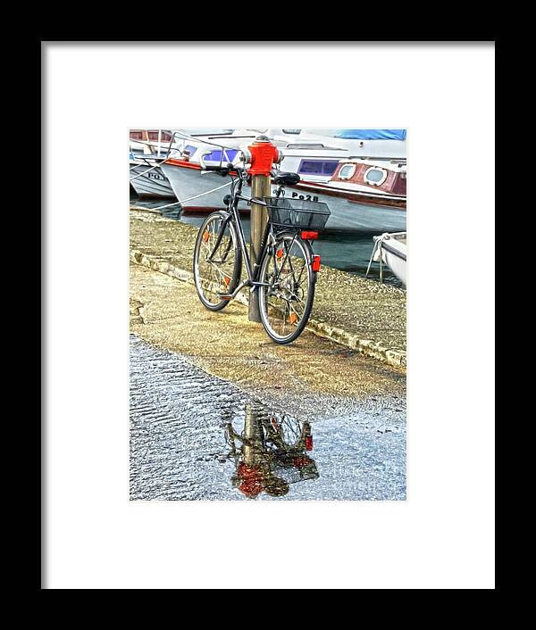 Water Framed Print featuring the photograph Mr. Bike by Jasna Dragun
