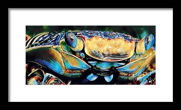Sea Life Framed Print featuring the mixed media Mr. Crabby by Denise Railey