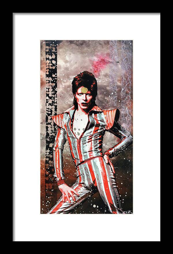 Bowie Framed Print featuring the painting Mr. Stardust by Bobby Zeik