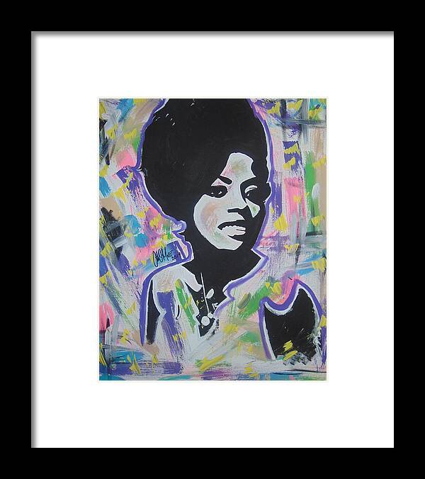 Diana Ross Framed Print featuring the painting Mrs Ross by Antonio Moore