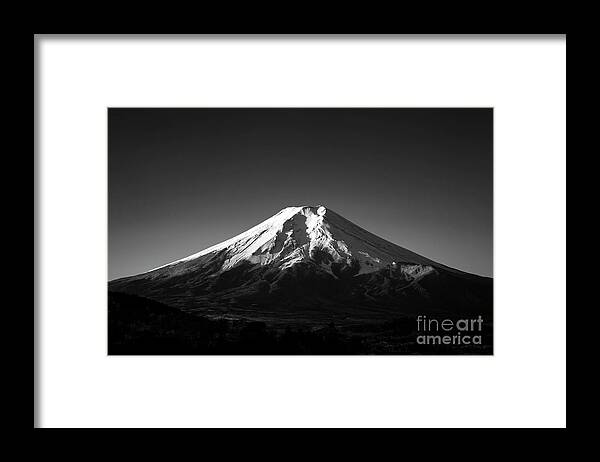 Scenics Framed Print featuring the photograph Mt. Fuji In Black And White by Yuga Kurita