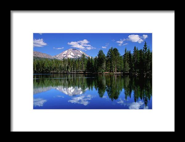 Scenics Framed Print featuring the photograph Mt Lassen And Reflection Lake, Lassen by John Elk Iii