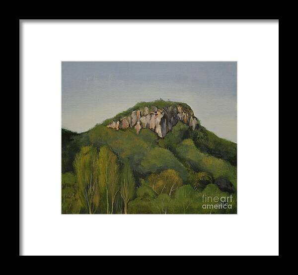 Mt Ninderry Oil Painting Framed Print featuring the painting Mt Ninderry Yandina Painting by Chris Hobel