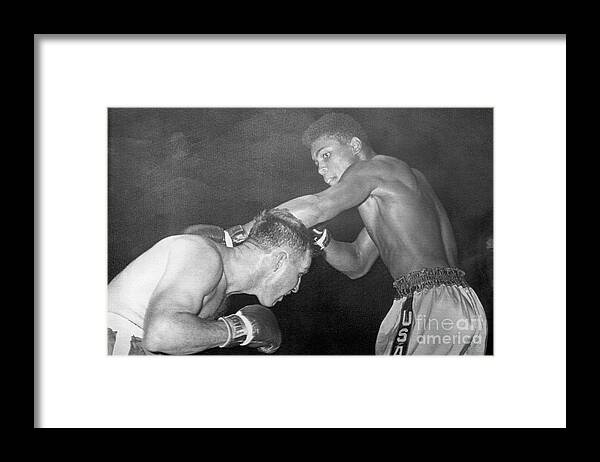 The Olympic Games Framed Print featuring the photograph Muhammad Ali In First Professional Bout by Bettmann