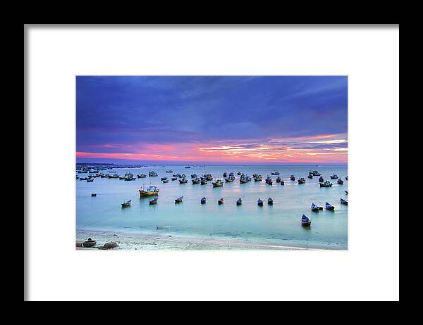 Sailboat Framed Print featuring the photograph Mui Ne Is Coastal Resort Town by Simonlong