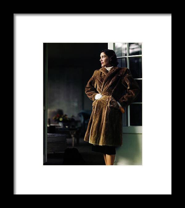 Society Framed Print featuring the photograph Muriel Phipps In A Maximillian Coat by Horst P. Horst
