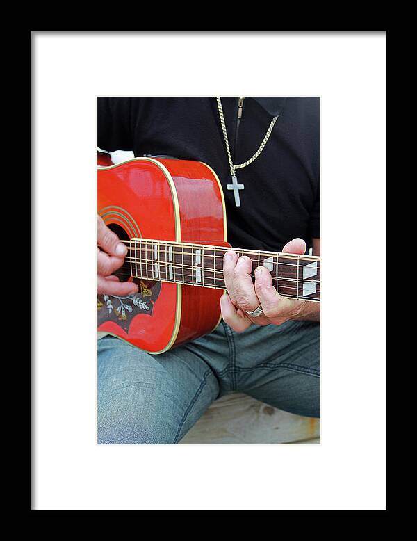 People Framed Print featuring the photograph Music Man by Jennifer Robin