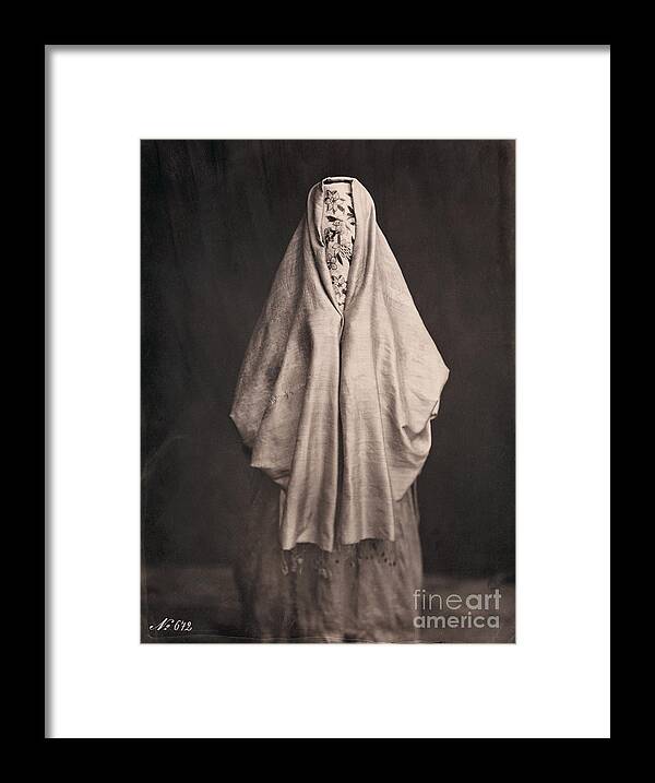 People Framed Print featuring the photograph Muslim Woman Wearing Full Veil by Bettmann