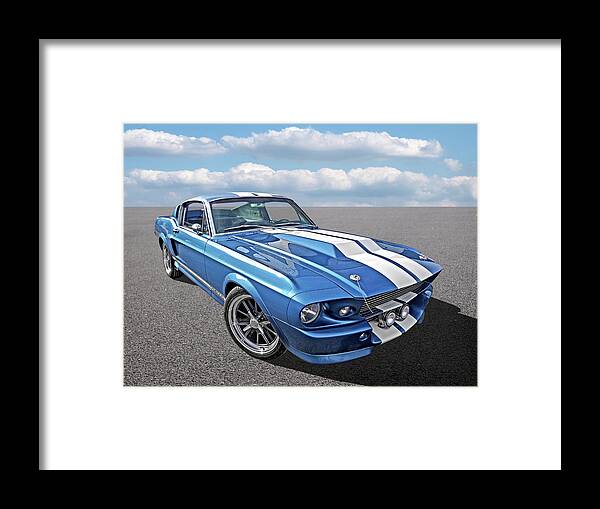 Ford Mustang Framed Print featuring the photograph Mustang Blues - 1967 Eleanor GT 500 by Gill Billington