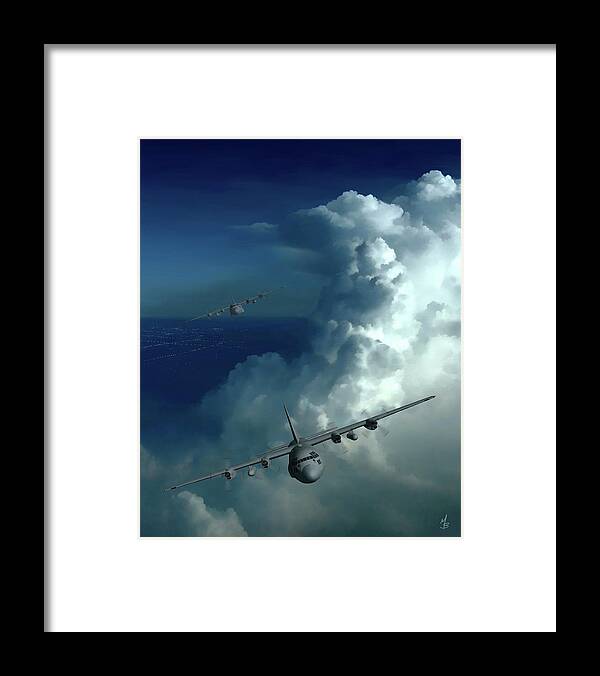C-130 Framed Print featuring the digital art Mutual Support by Michael Brooks