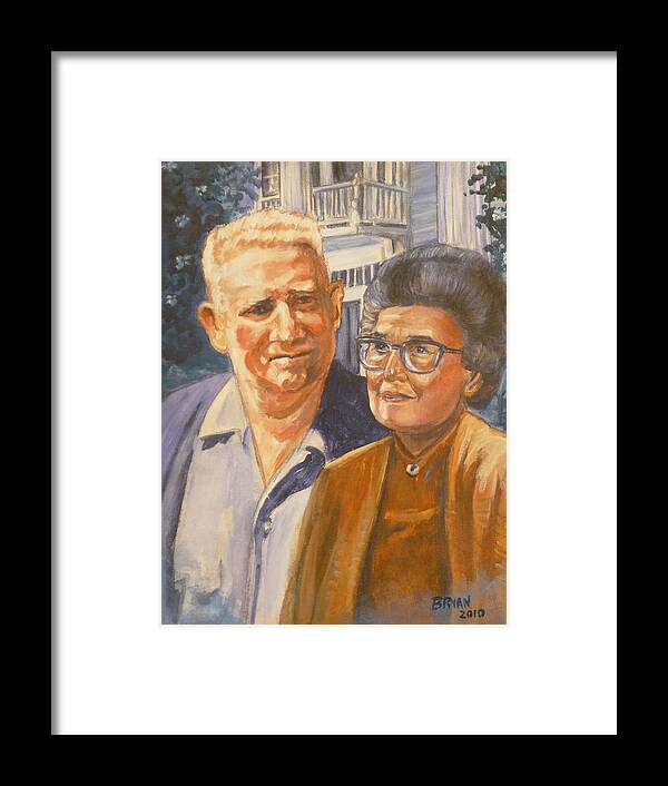 Grandparents Framed Print featuring the painting My Grandparents by Bryan Bustard