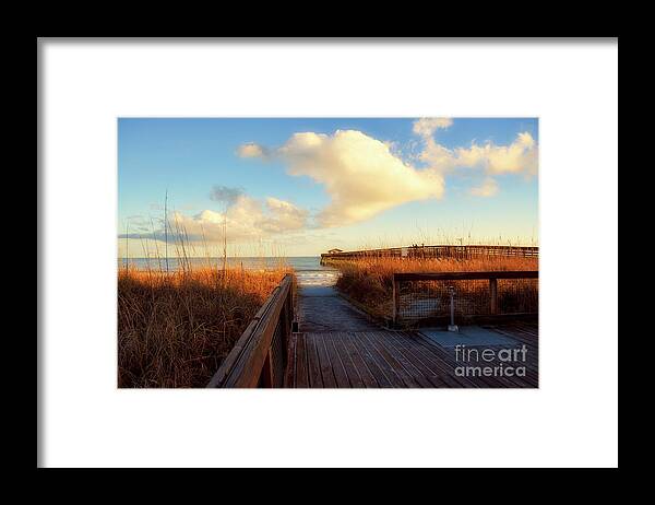 Scenic Framed Print featuring the photograph Myrtle Beach State Park Pier by Kathy Baccari