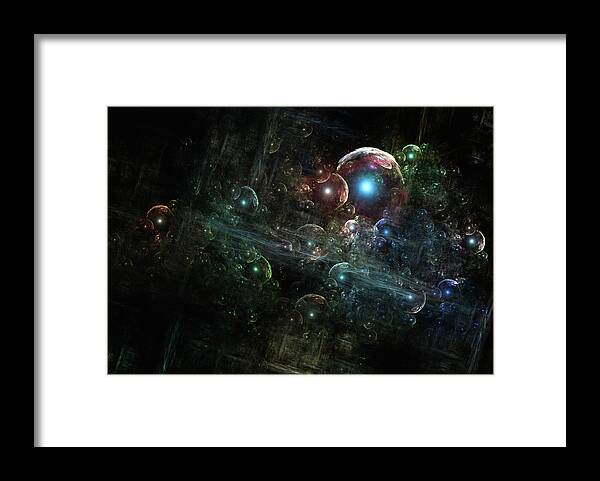 Fractals Framed Print featuring the digital art Mystery Of The Orb Cluster by Rolando Burbon