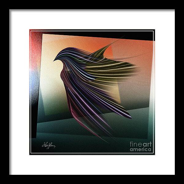 Mythical Framed Print featuring the digital art Mythical Bird by Leo Symon