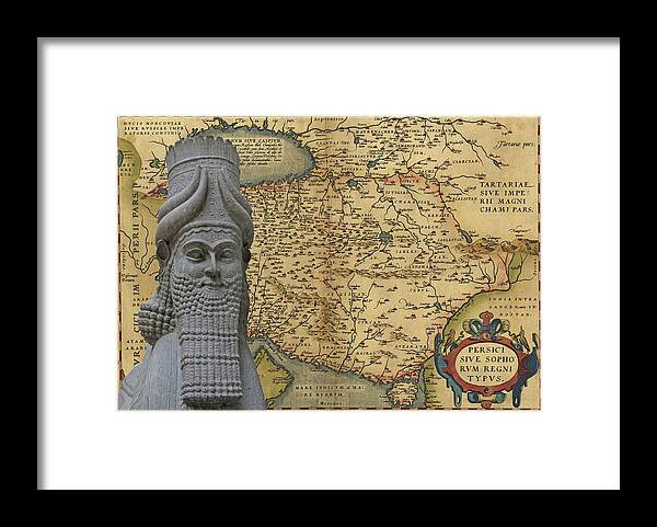 Mythical Framed Print featuring the photograph Mythical man-beast of Assyria, by Steve Estvanik