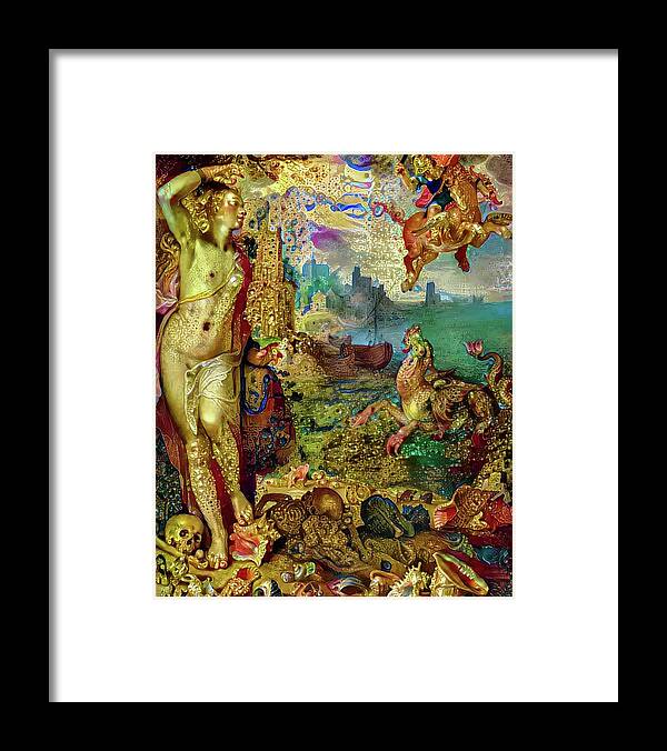 Perseus Framed Print featuring the digital art Mythology Perseus and Andromeda by Bruce Rolff