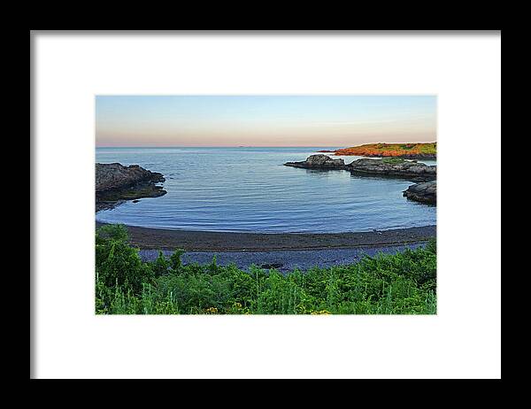 Nahant Framed Print featuring the photograph Nahant MA Forty Steps Beach at Sunset by Toby McGuire