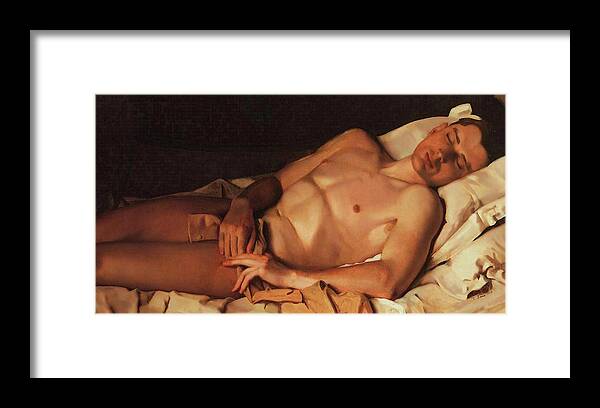 Konstantin Somov Framed Print featuring the painting Naked Young Man - B. Snezhkovsky by Konstantin Somov