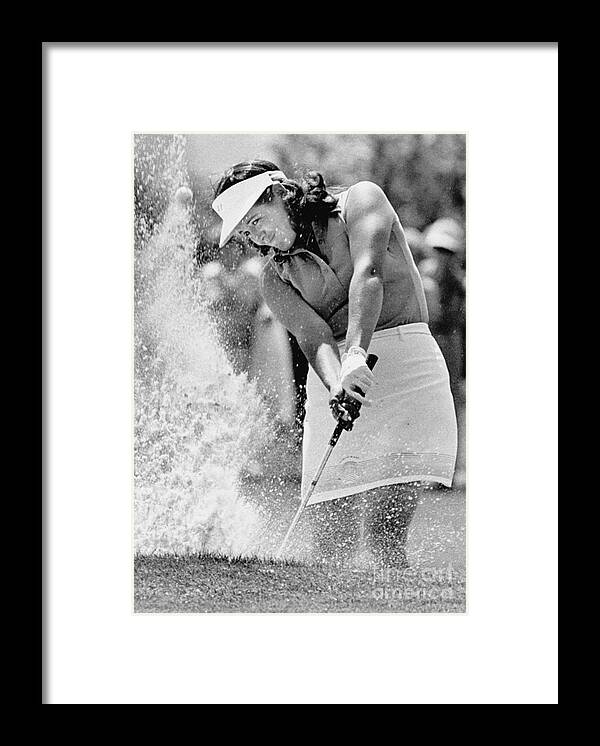 Sand Trap Framed Print featuring the photograph Nancy Lopez-melton Hitting Golf Ball by Bettmann