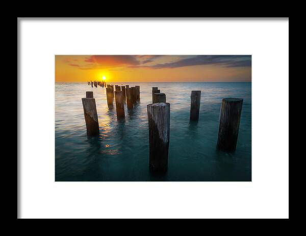 Old Framed Print featuring the photograph Naples Old Pilings by Owen Weber