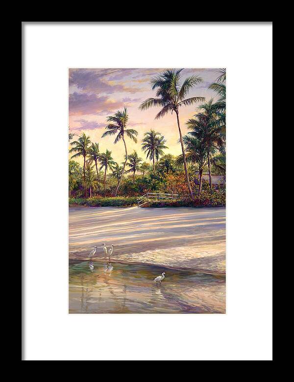 Beaches Framed Print featuring the painting Naples Sunrise by Laurie Snow Hein