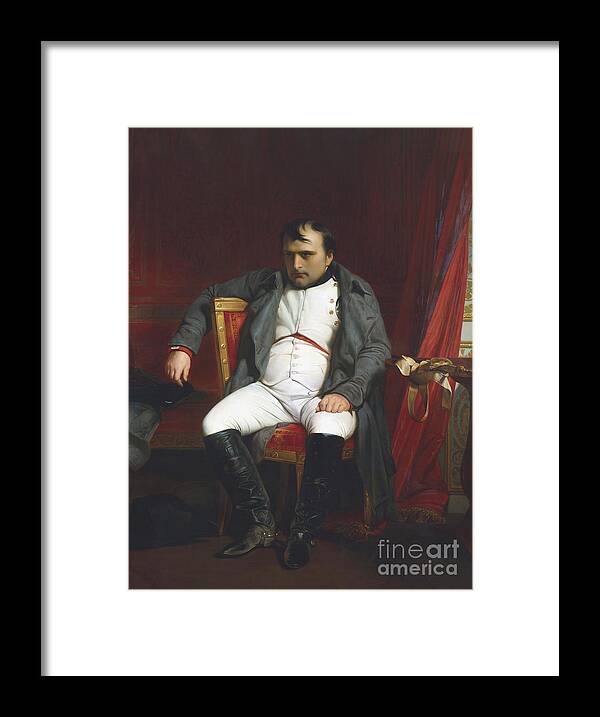 People Framed Print featuring the drawing Napoleon At Fontainebleau by Print Collector