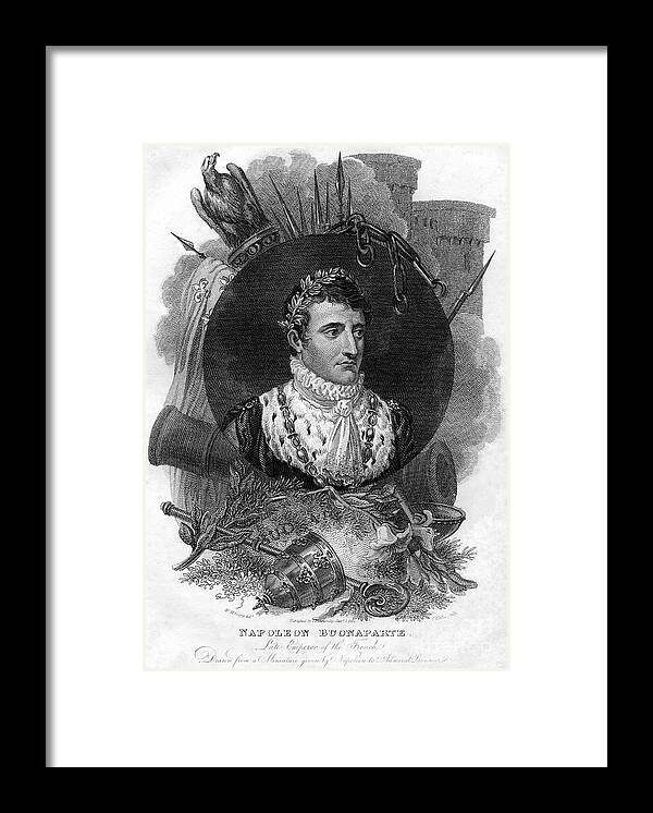 Engraving Framed Print featuring the drawing Napoleon I 1769-1821, Emperor by Print Collector