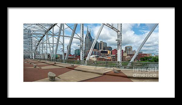 City Framed Print featuring the photograph Nashville Cityscape from the Bridge by David Smith