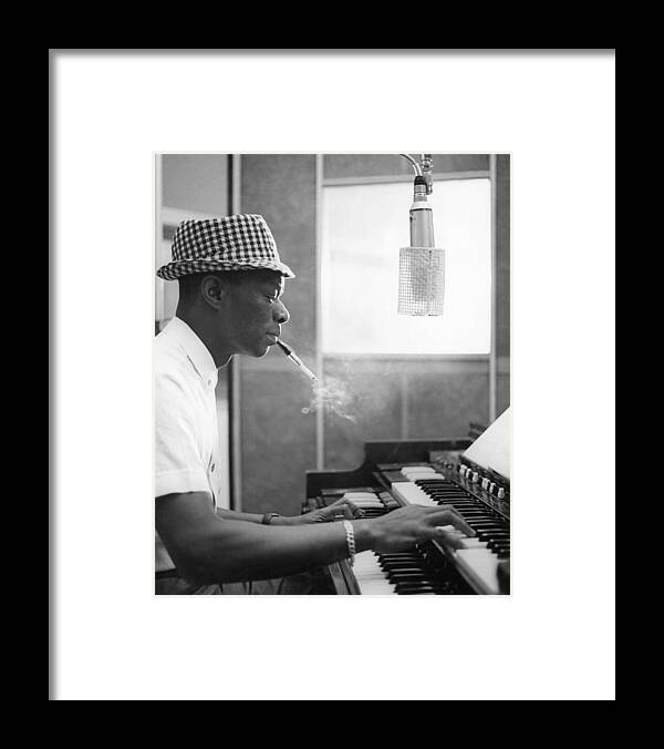Nat King Cole Framed Print featuring the photograph Nat King Cole Recording by Michael Ochs Archives