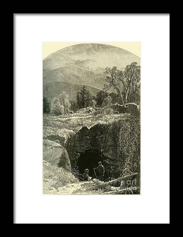Engraving Framed Print featuring the drawing Natural Bridge by Print Collector