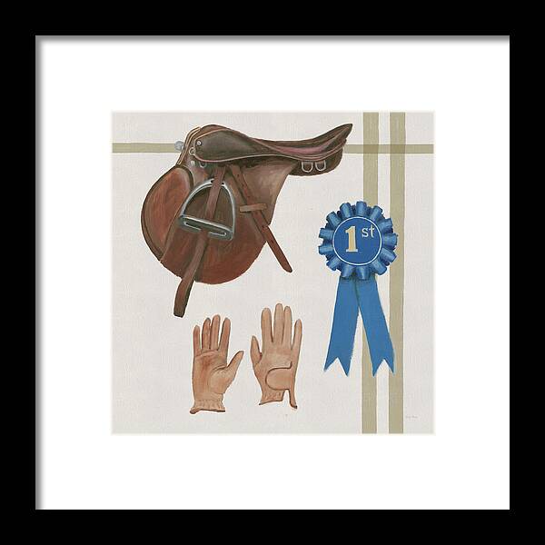Blue Ribbon Framed Print featuring the painting Natural Charm Vi by Emily Adams