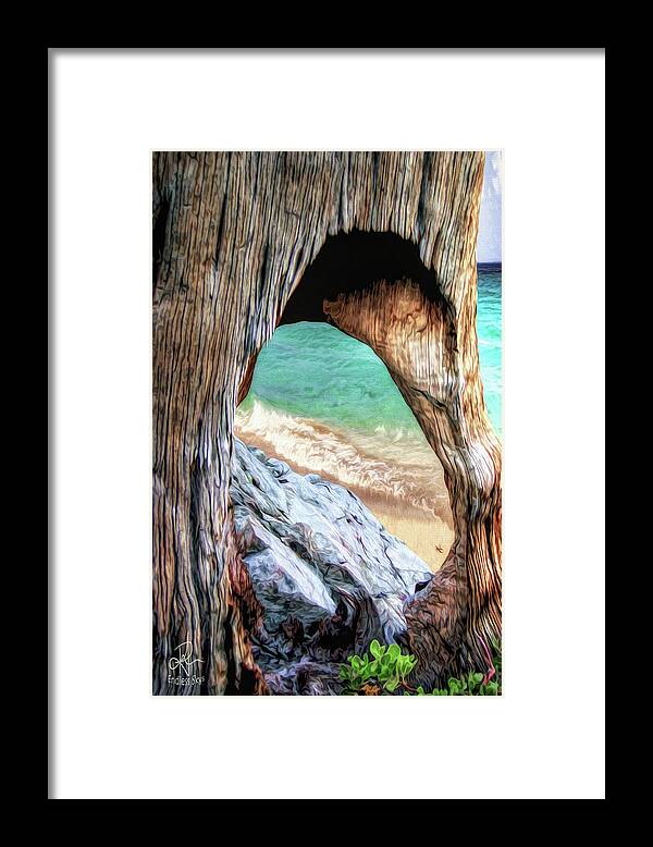 Mountains Framed Print featuring the digital art Nature's Window by Pennie McCracken
