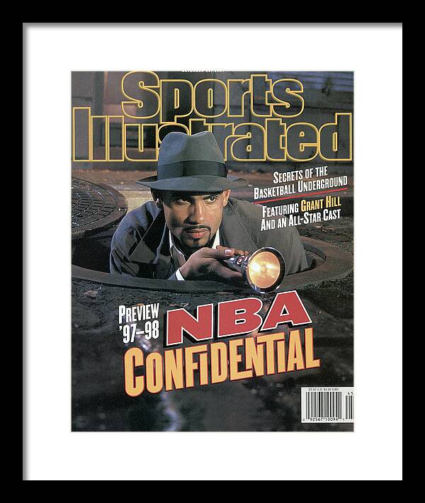 Magazine Cover Framed Print featuring the photograph Nba Confidential, 1997-98 Nba Basketball Preview Issue Sports Illustrated Cover by Sports Illustrated