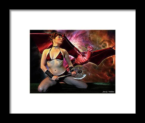 Dragon Framed Print featuring the photograph Nell And The Dragon by Jon Volden