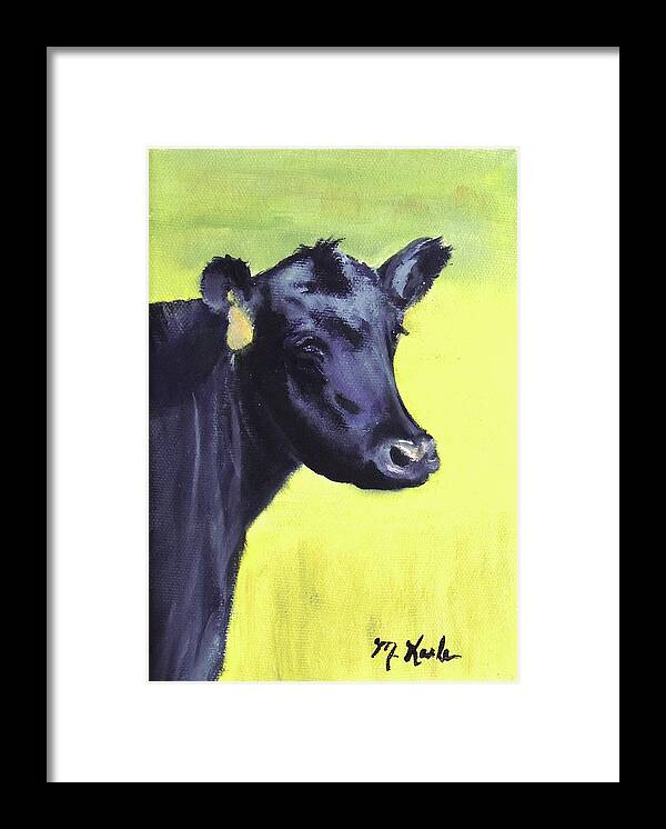 Cow Framed Print featuring the painting Nelson's Cow by Marsha Karle