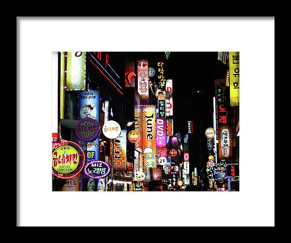 Seoul Framed Print featuring the photograph Neon Signs by Alok Rana