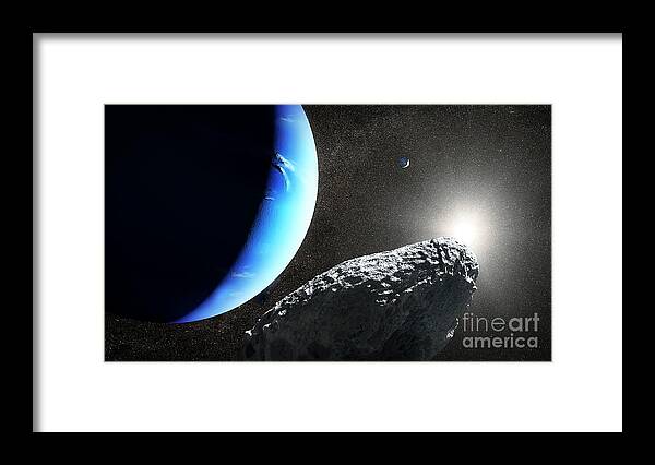 Hippocamp Framed Print featuring the photograph Neptune's Moon Hippocamp by Nasa/esa/j. Olmsted (stsci)/science Photo Library