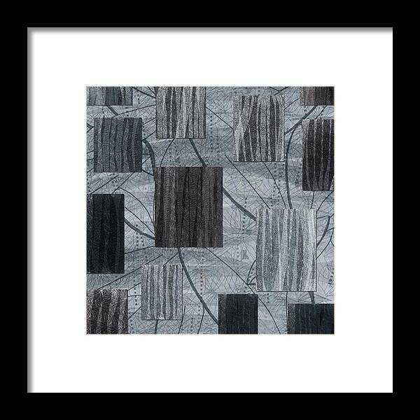 Leaves Framed Print featuring the digital art Neutral Toned Leaf Square Print by Sand And Chi