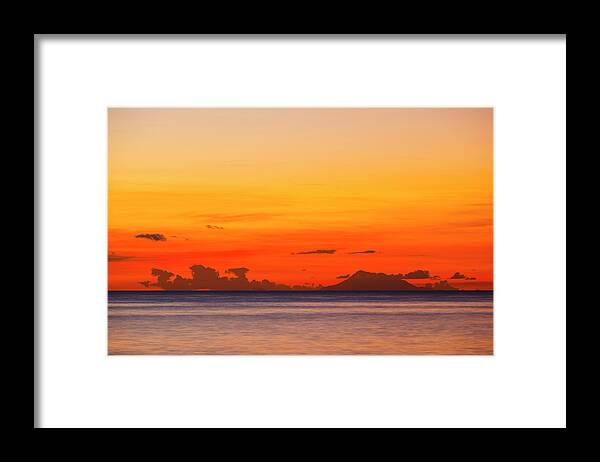 Shadow Framed Print featuring the photograph Nevis With Colorful Sunset by Michaelutech