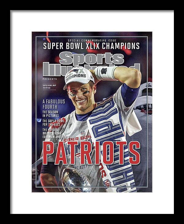 Vince Lombardi Trophy Framed Print featuring the photograph New England Patriots Qb Tom Brady, Super Bowl Xlix Champions Sports Illustrated Cover by Sports Illustrated