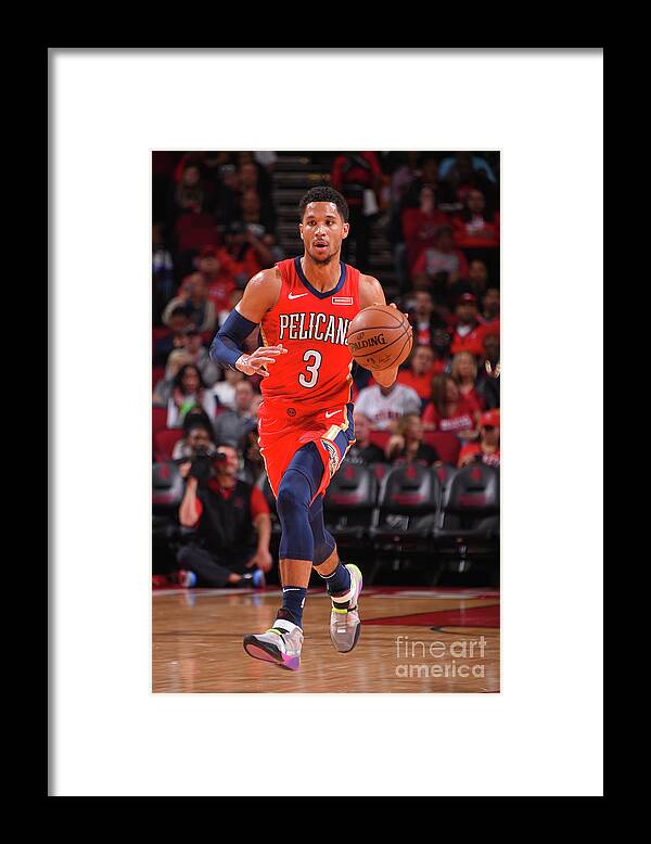 Josh Hart Framed Print featuring the photograph New Orleans Pelicans V Houston Rockets by Bill Baptist