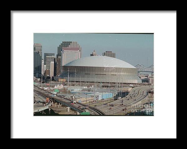 Louisiana Superdome Framed Print featuring the photograph New Orleans Superdome by Bettmann