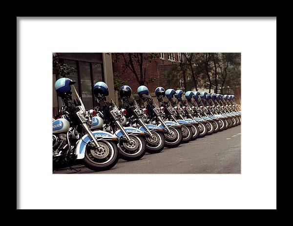 American League Baseball Framed Print featuring the photograph New Police Department Robots No They by New York Daily News Archive