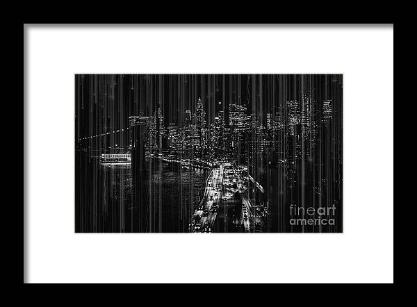 New York City Framed Print featuring the photograph New York City Night by Mindy Sommers