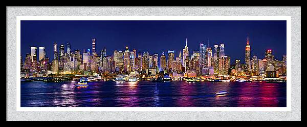 New York City NYC Midtown Manhattan at Night by Jon Holiday