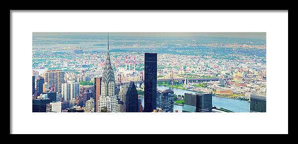 Tranquility Framed Print featuring the photograph New York City Panoama by Tony Shi Photography