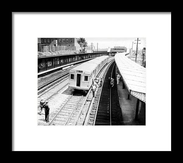 1930-1939 Framed Print featuring the photograph New York City Subway In Brooklyn by New York Daily News Archive