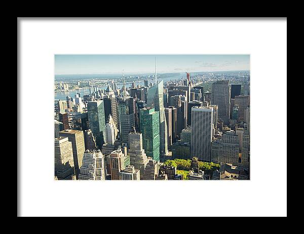 Lower Manhattan Framed Print featuring the photograph New York City View Xxxl by Bezov