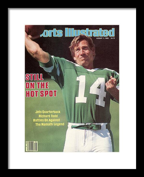 Magazine Cover Framed Print featuring the photograph New York Jets Qb Richard Todd... Sports Illustrated Cover by Sports Illustrated